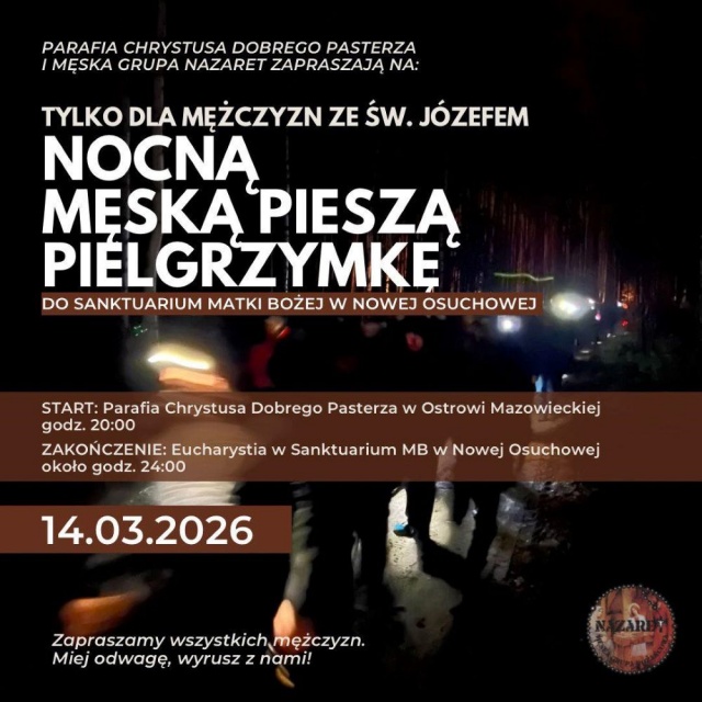 V Nocna Piesza Pielgrzymka „Tylko dla mężczyzn ze św. Józefem”