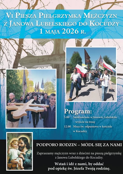 VI Piesza Pielgrzymka Mężczyzn z Janowa Lubelskiego do Kocudzy - plakat
